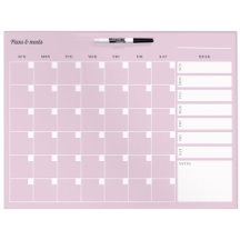 Monthly plan + weekly meal , pink pastel