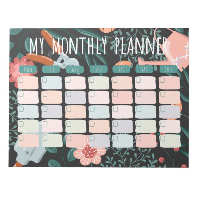 Monthly Planner for Gardeners Notepad (Front)