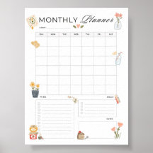 Monthly Planner Printable Organiser Busy Mum