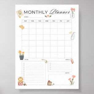 Monthly Planner Printable Organiser Busy Mum Poster