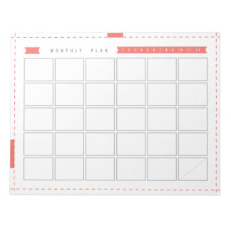 Monthly Planner - Rd Ribbon Notepad