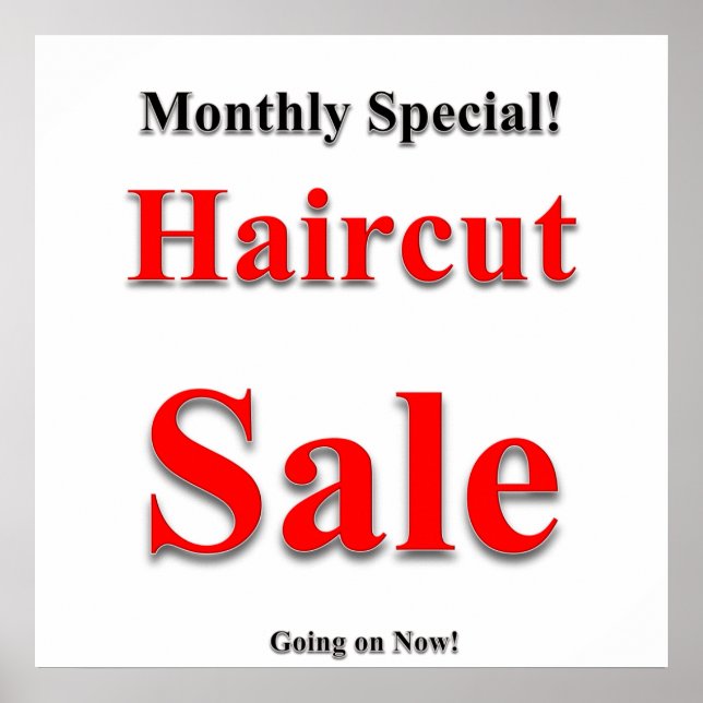 Monthly Special Haircut Sale Poster Matte (Front)