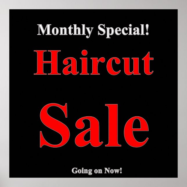 Monthly Special Haircut Sale Poster Matte (Front)