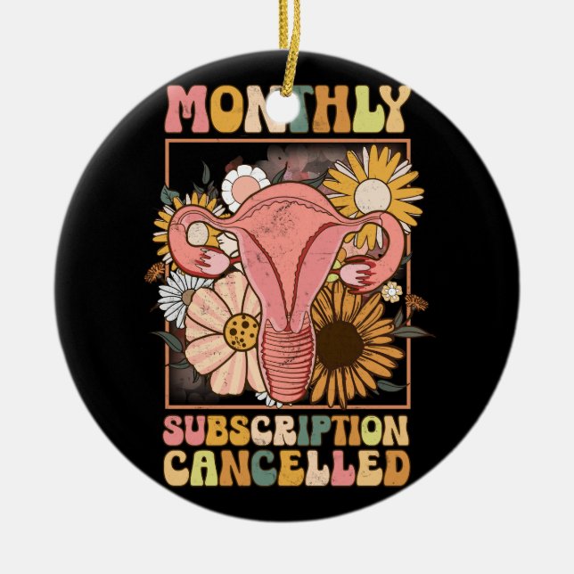 Monthly Subscription Cancelled Uterus Support Hyst Ceramic Tree Decoration (Front)