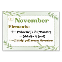 Months in Chinese (Flash Cards)