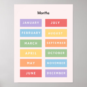 Months of the Year Printable Poster