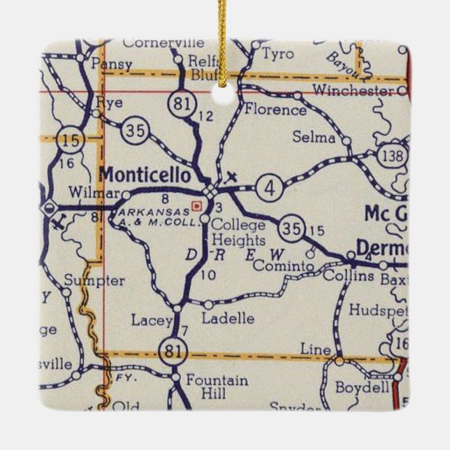 Monticello AR Ceramic Ornament (Back)