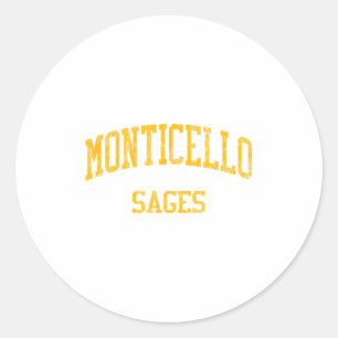 Monticello High School Hs Monticello Il Vintage Sr Classic Round Sticker
