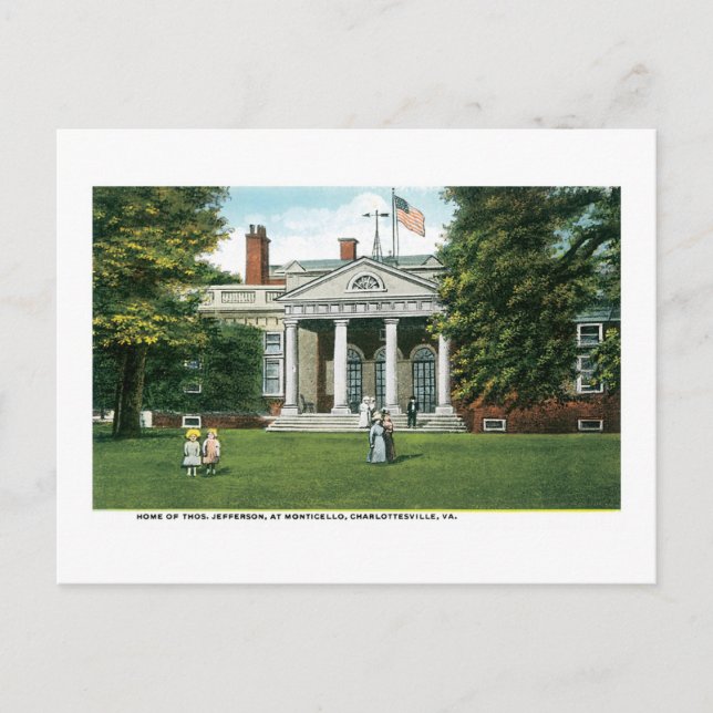 Monticello - Home of Thomas Jefferson, Charlottesv Postcard (Front)