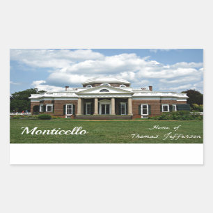 Monticello, Home of Thomas Jefferson Rectangular Sticker