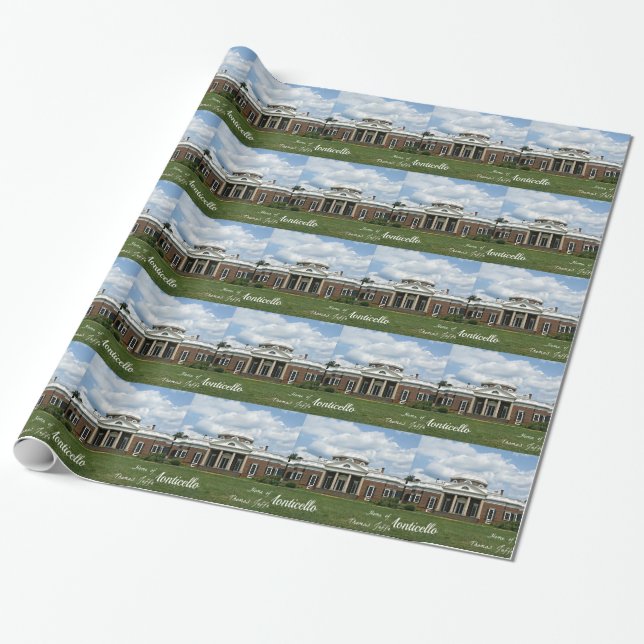 Monticello, Home of Thomas Jefferson Wrapping Paper (Unrolled)