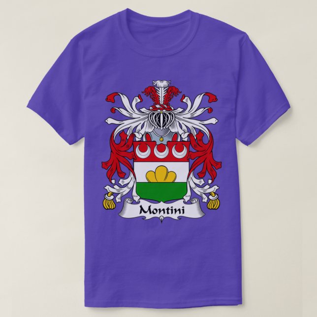 Montini Coat of Arms Family Crest  T-Shirt (Design Front)
