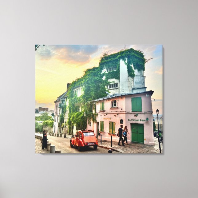 Montmartre Canvas Print with 2CV (Front)