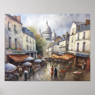 Montmartre France Landscape Art Print Poster
