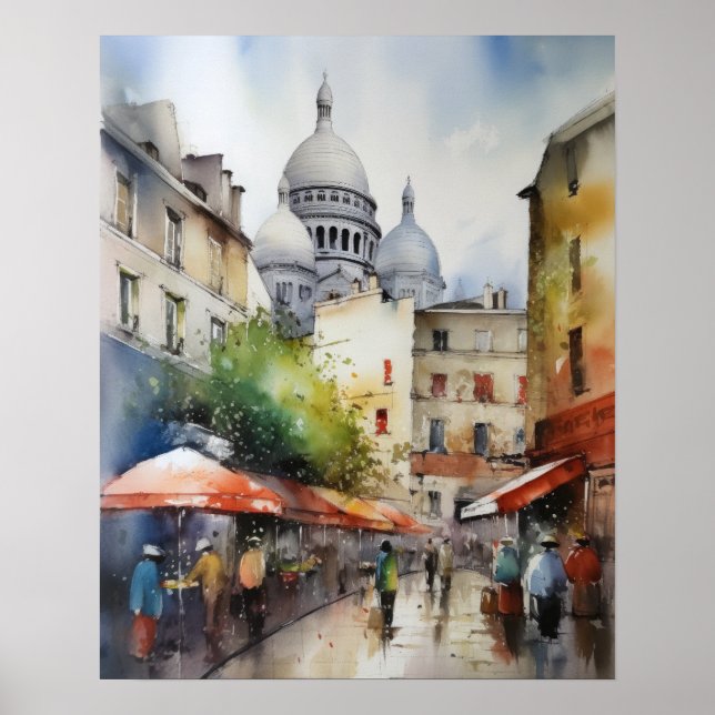 Montmartre France Landscape Art Print Poster (Front)