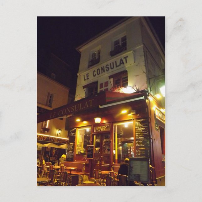 Montmartre, Paris at night Postcard (Front)