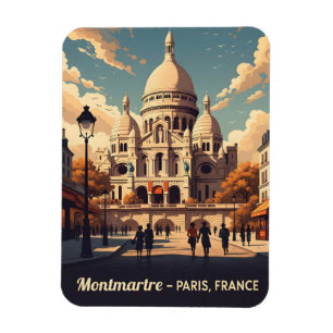 Montmartre Paris with scare Coeur basilica Magnet