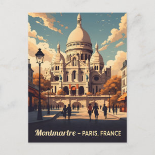 Montmartre Paris with scare Coeur basilica Postcard