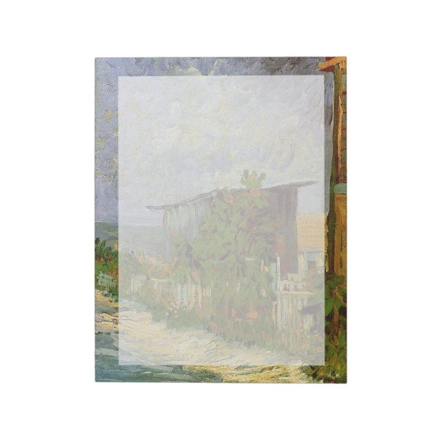 Montmartre Path with Sunflowers by Van Gogh. Notepad (Rotated)