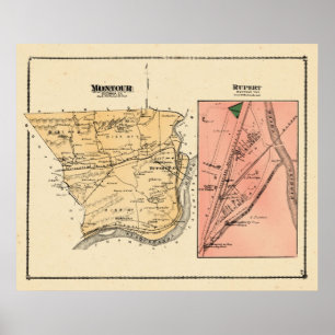 Montour Twp Rupert 1876 Beers Atlas Poster