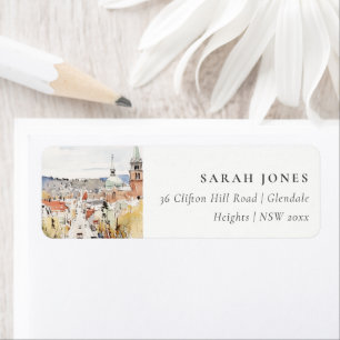 Montpelier City Scape Vermont Watercolor Address