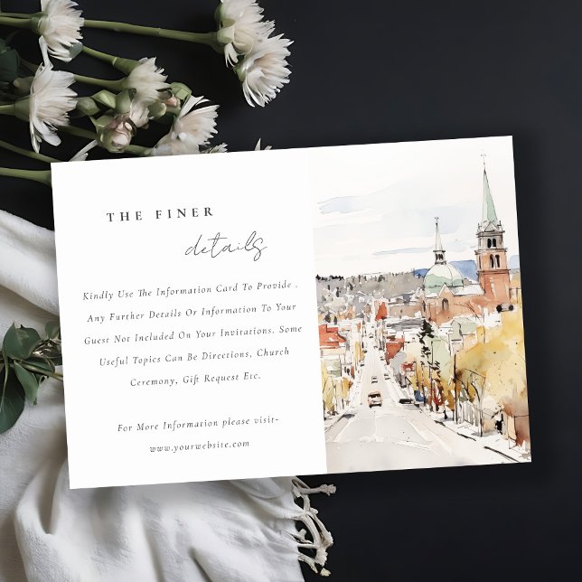 Montpelier City Scape Vermont Wedding Detail Enclosure Card (Creator Uploaded)