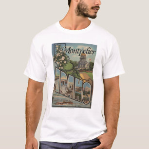 Montpelier, Idaho - Large Letter Scenes T-Shirt