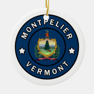 Montpelier Vermont Ceramic Tree Decoration
