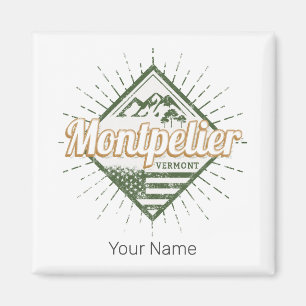 Montpelier Vermont City United States Vintage USA Magnet