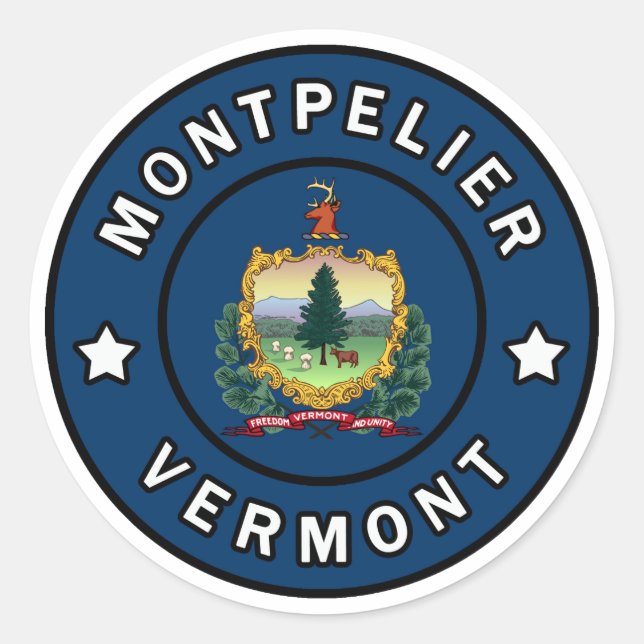 Montpelier Vermont Classic Round Sticker (Front)