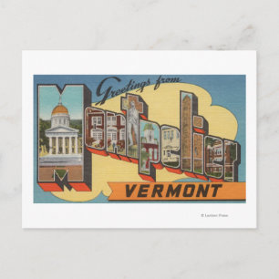 Montpelier, Vermont - Large Letter Scenes Postcard