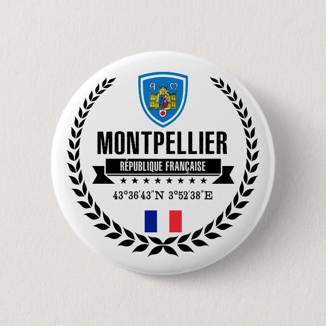 Montpellier 6 Cm Round Badge (Front)