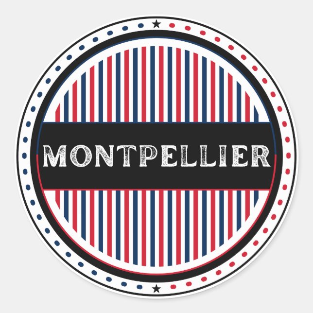 Montpellier City Pride Emblem – French Identity Classic Round Sticker (Front)