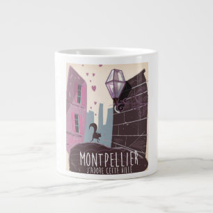 Montpellier France city travel poster Large Coffee Mug