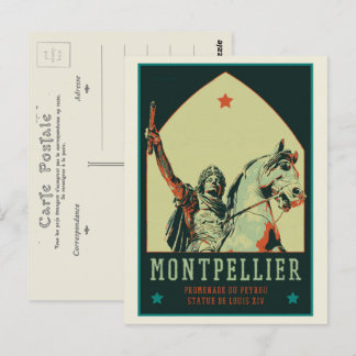Montpellier Louis XIV statue illustration France Postcard