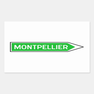 Montpellier, Road Sign, France Rectangular Sticker