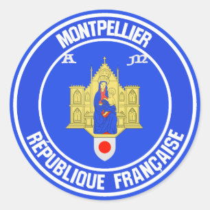 Montpellier Round Emblem Classic Round Sticker