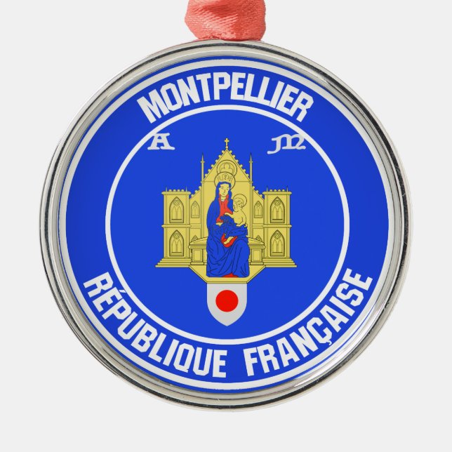 Montpellier Round Emblem Metal Tree Decoration (Front)