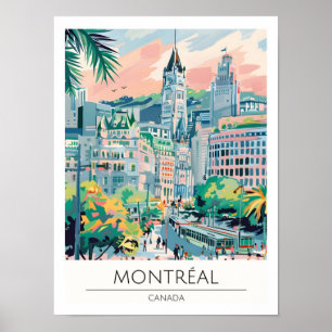 Montreal Canada Art Illustration Travel Poster