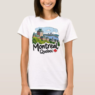 Montreal Canada Cute Colorful Skyline T-Shirt
