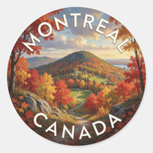 Montreal Canada Mount Royal Landscape Classic Round Sticker
