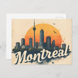 Montreal Canada Retro Vintage Skyline  Postcard