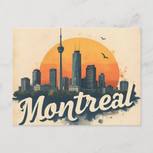 Montreal Canada Retro Vintage Skyline  Postcard