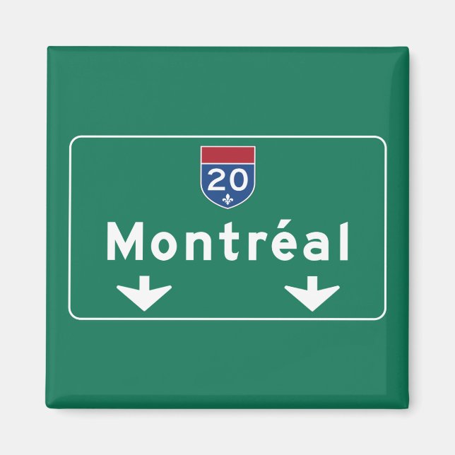 Montreal, Canada Road Sign Magnet (Front)