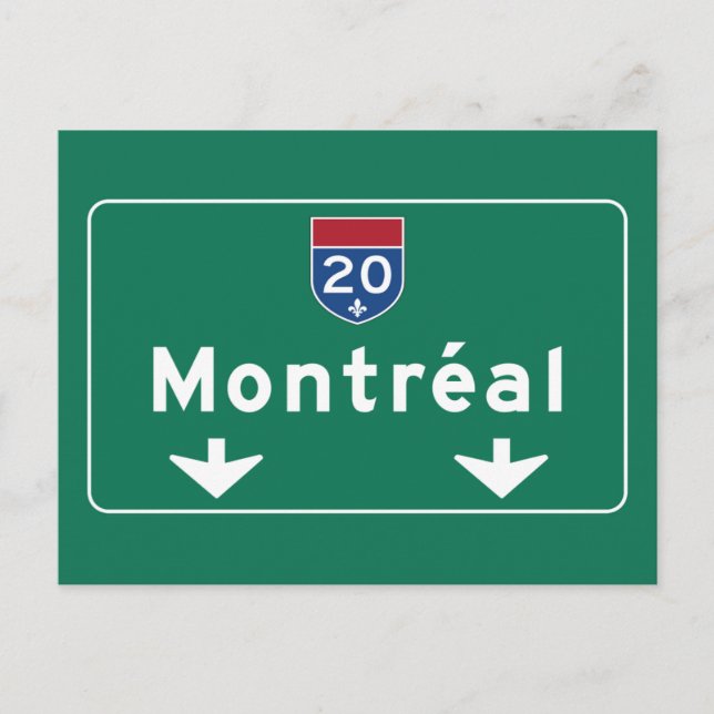 Montreal, Canada Road Sign Postcard (Front)
