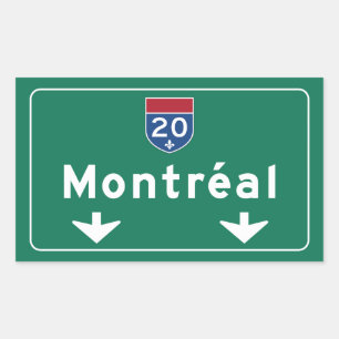 Montreal, Canada Road Sign Rectangular Sticker