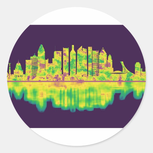 Montreal Canada Skyline Classic Round Sticker (Front)