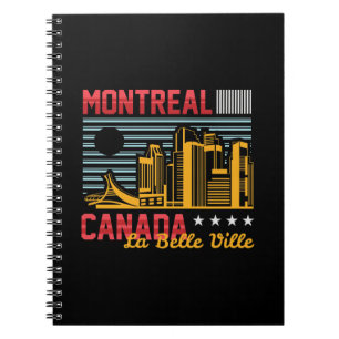 Montreal Canada Skyline Retro Travel GraphicDesign Notebook