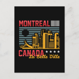 Montreal Canada Skyline Retro Travel GraphicDesign Postcard