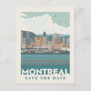 Montreal, Canada   Skyline   Save the Date Invitation Postcard